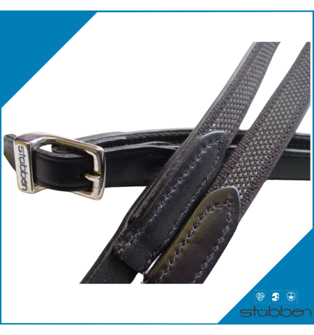 STUBBEN 1025 DRESSAGE LEATHER/RUBBER REINS