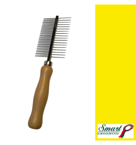 SMART GROOMING MANE COMB - WOODEN HANDLE