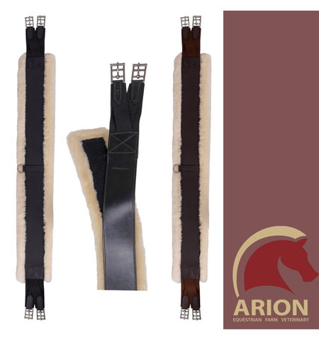 PLATINUM LEATHER GIRTH/NAT SHEEPSKIN BACKED