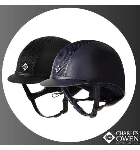 CHARLES OWEN AYR8 LEATHER LOOK HELMET